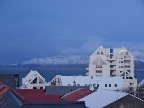 View from the window of our room at CenterHotel Klopp in Reykjavik.
