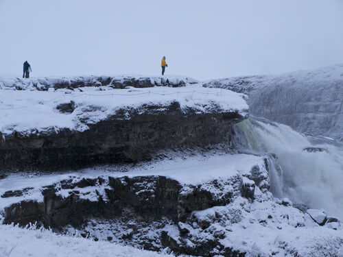 Gullfoss in perspective. That's Pete in the yellow.