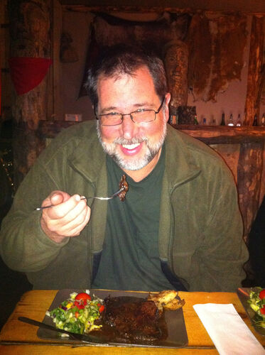 Pete has whale meat (not blubber) for Thanksgiving dinner. Tastes like venison.