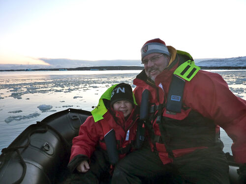 We needed suits to stay warm down next to the glacier.