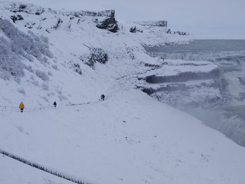Gullfoss: notice pete in the yellow on the left for perspective.