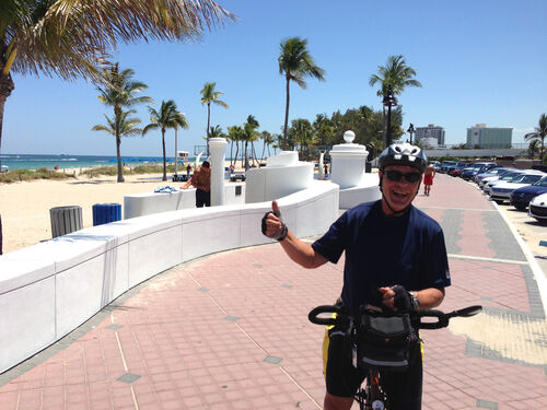 We picked up Bill at a nearby fedex, where he was slowly putting his bike together.