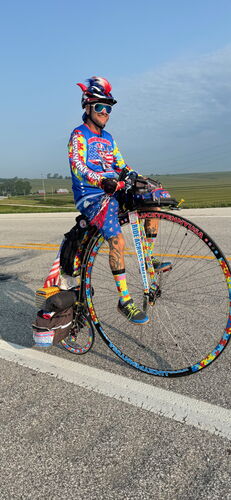 Riding across the country. One speed.