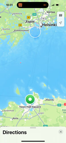 The ferry route