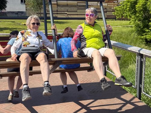 Giant swings that straddle the border of Latvia and Estonia