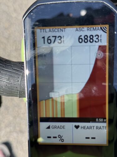At the tunnel’s entrance, the garmin was still telling us we were about to hit a steep  climb for 2000 ft.