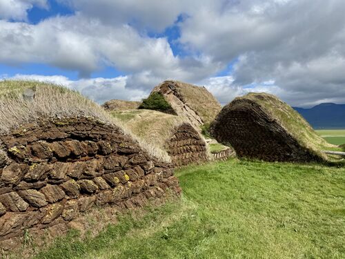 Built into the hillside 