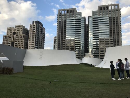 From 2019: view of roof of theater