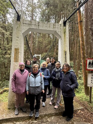 Only 6 people at a time across the suspension bridge