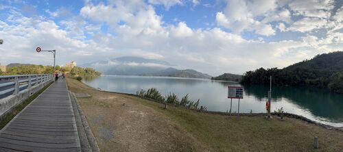 Panorama: we walk our bikes across this section
