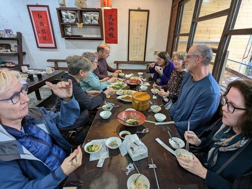 In Shengxing village: typical Hakka meal