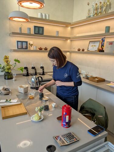 Tomato preparing teas while we work