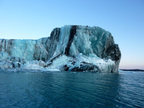 Only a tenth above the water. This one projects about 100 feet out of the water.