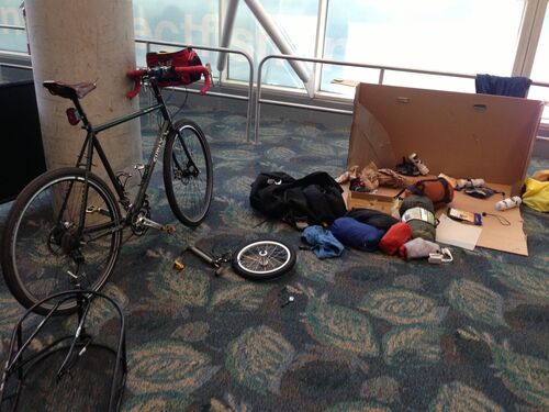John and I flew into Ft Lauderdale International and put our bikes together right in the terminal.