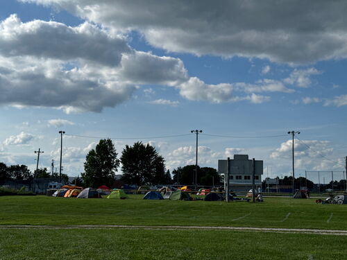 Beginning of the tent deluge.