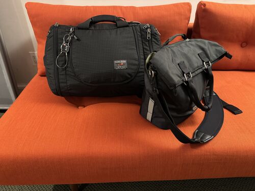 30L Tom Bihn Aeronaut and bike panier