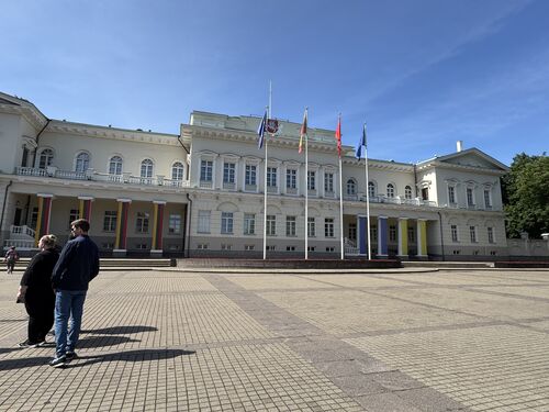Mayor's residence, note the Ukrainian colors