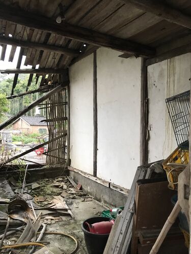 My birth room in 2019 with the roof intact