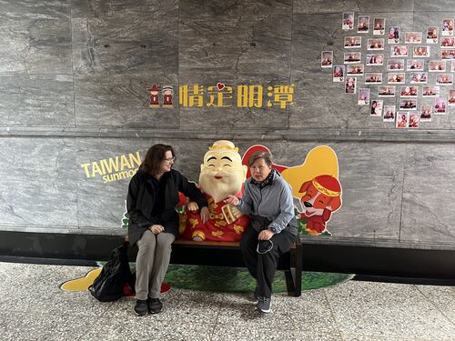 Amy and I with the "Love God"?